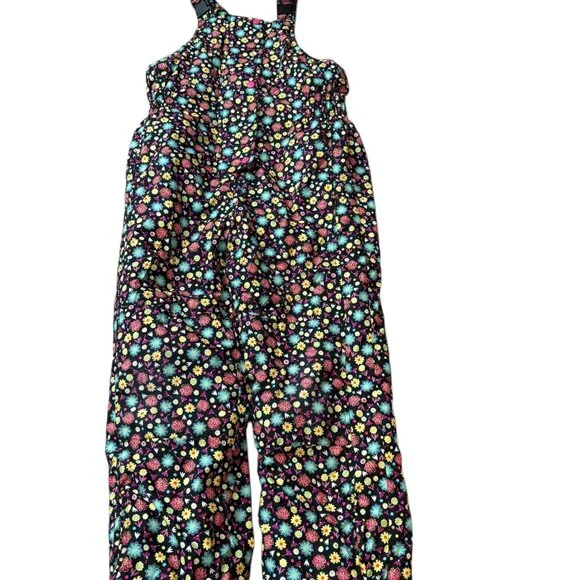 Hanna Andersson Girls Floral Snow Ski Pants Overalls 140 - Picture 2 of 4